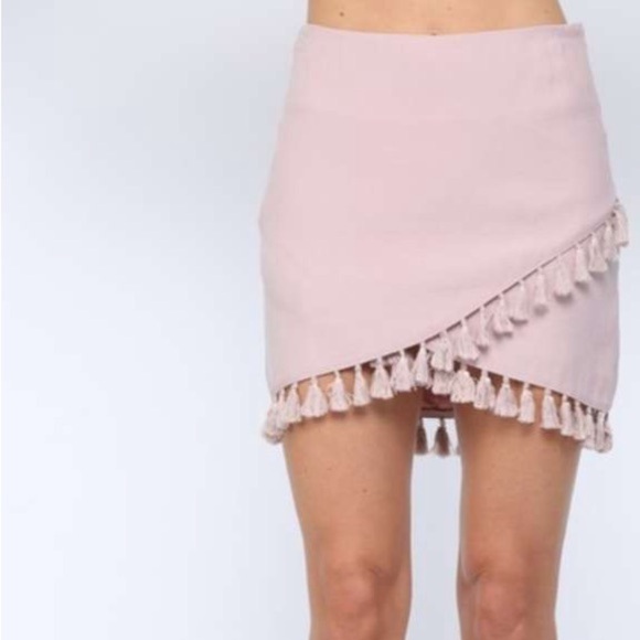 NWT FATE BRAND PINK TASSLE SKIRT BOUTIQUE POPULAR BRAND SUMMER FESTIVAL WEAR - Picture 1 of 8